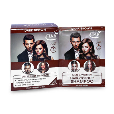 Fiaa Hair Color Pack of 5 Sachets 25ml (Natural Black & Dark Brown)