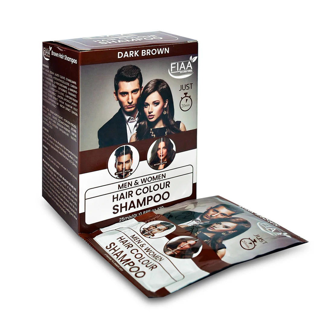 Fiaa Hair Color Pack of 5 Sachets 25ml (Natural Black & Dark Brown)