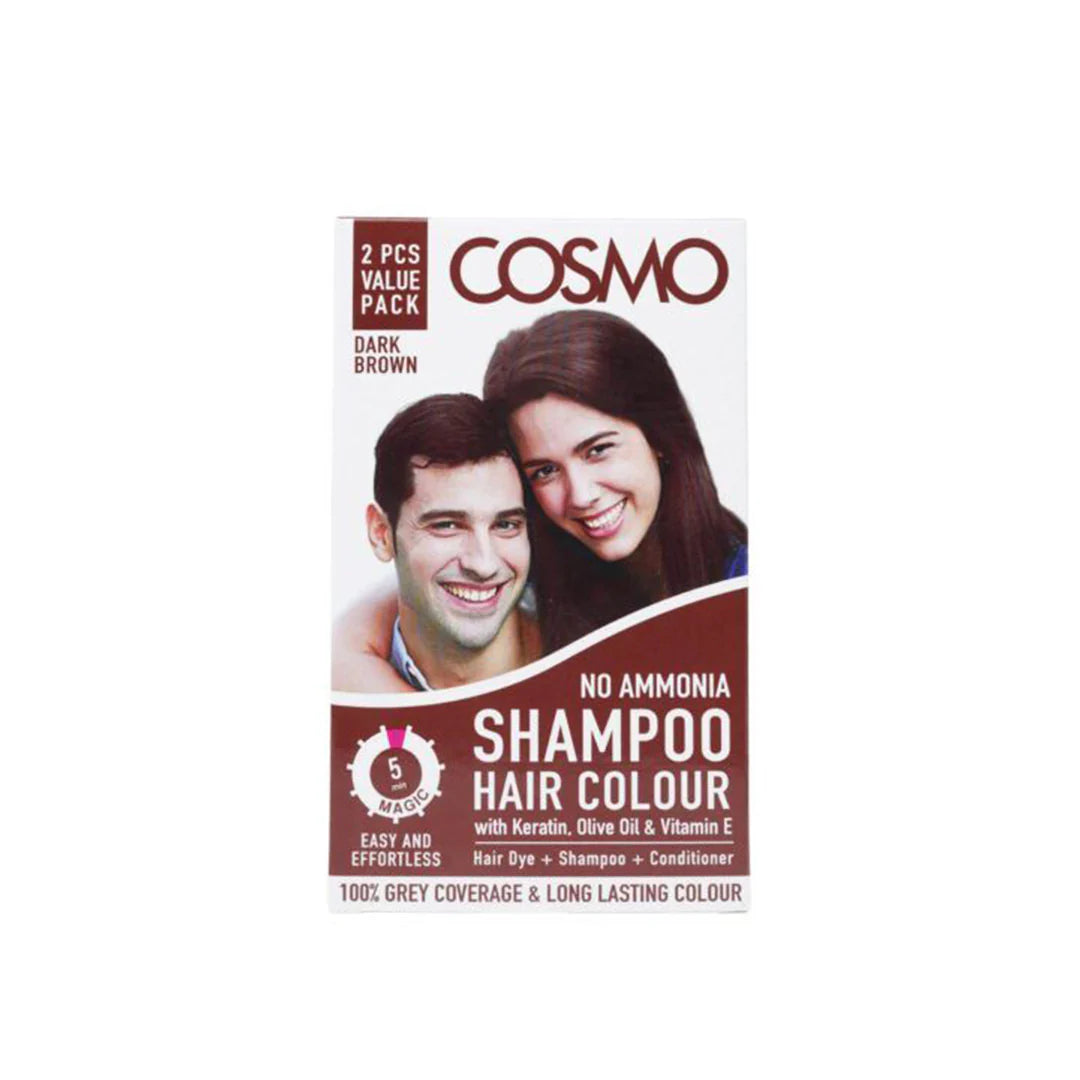 Cosmo Hair Colour Shampoo Sachet 25ML (Natural Black & Dark Brown)
