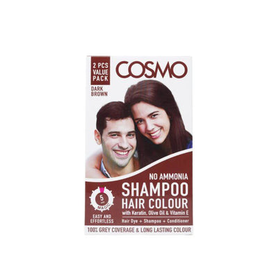Cosmo Hair Colour Shampoo Sachet 25ML (Natural Black & Dark Brown)