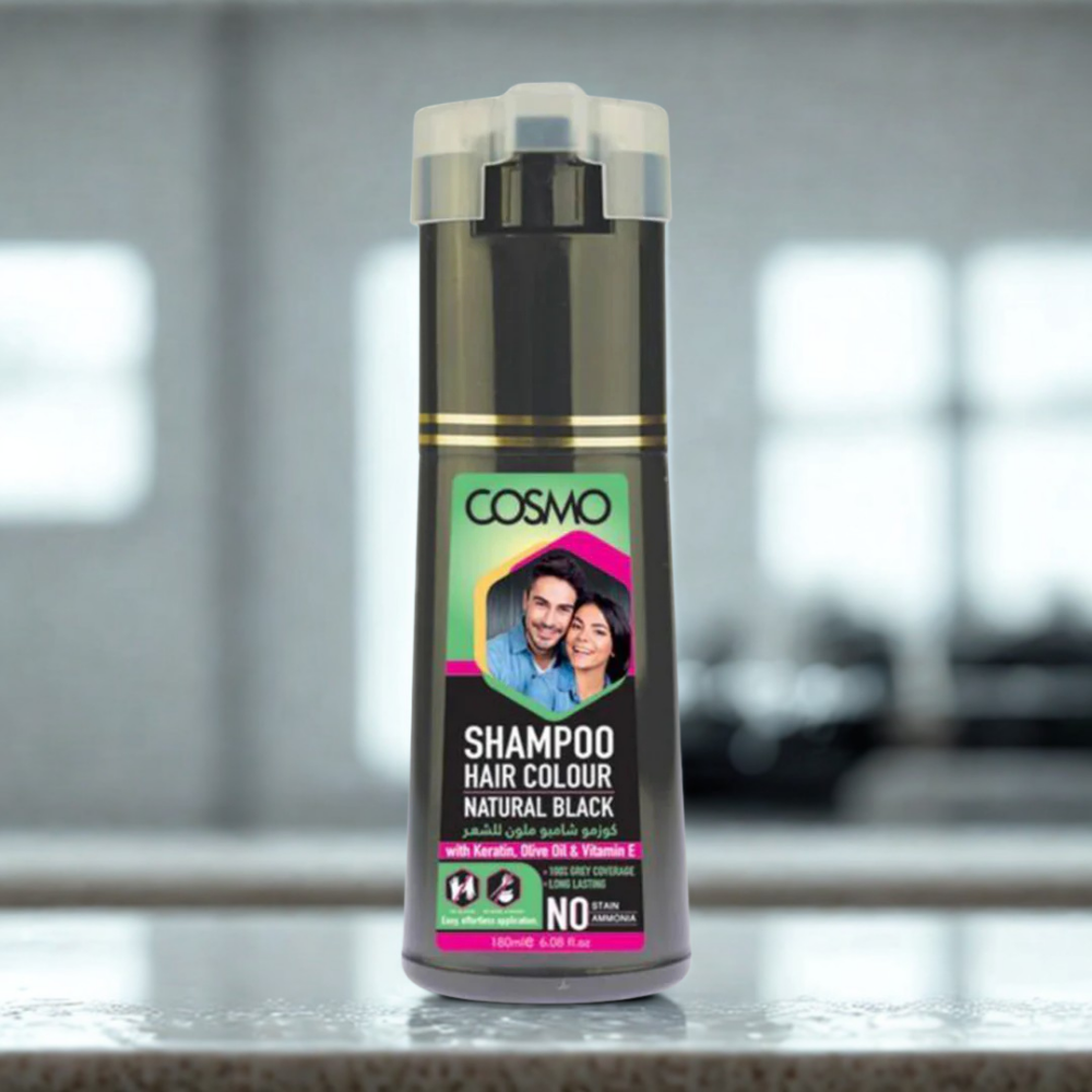 Cosmo Hair Colour Shampoo (180ML) Natural Black