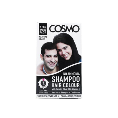 Cosmo Hair Colour Shampoo Sachet 25ML (Natural Black & Dark Brown)